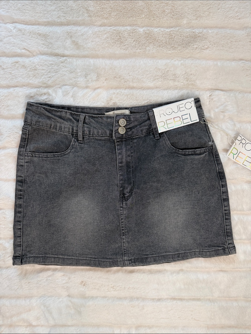 Women's Charcoal Denim Mini Skirt